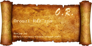 Oroszi Rózsa névjegykártya