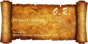 Oroszi Rózsa névjegykártya